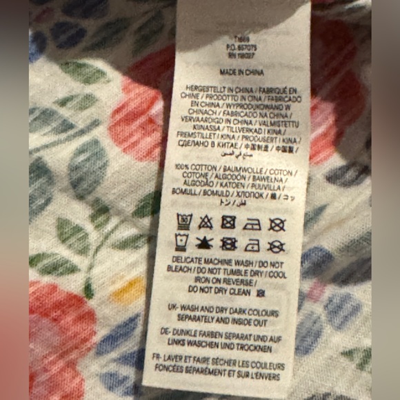 Boden Marina Jersey Multi-Foliage Scatter Long sleeve Lightweight Cotton Button - Picture 7 of 7